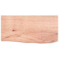 Miniatyr av produktbild för Bänkskiva badrum ljusbrun 60x30x(2-6) cm behandlat massivt trä