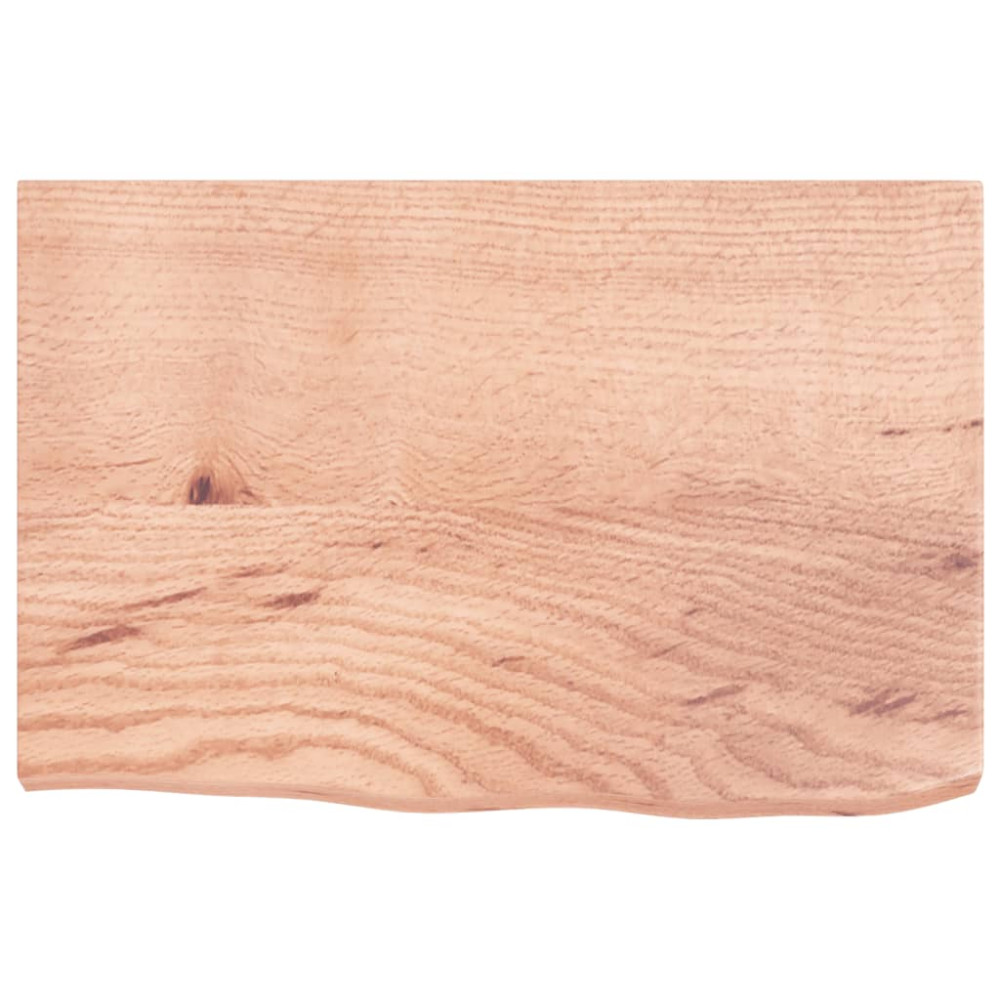 Produktbild för Bänkskiva badrum ljusbrun 60x40x(2-4) cm behandlat massivt trä