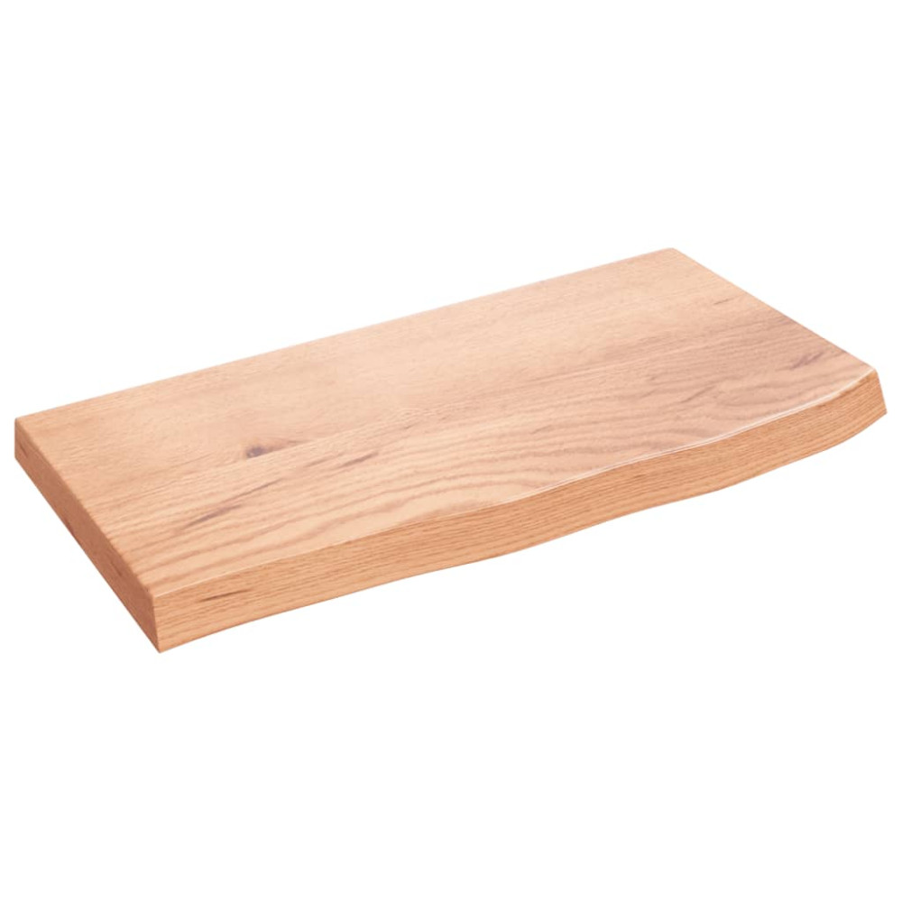 Produktbild för Bänkskiva badrum ljusbrun 60x30x(2-4) cm behandlat massivt trä