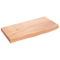 Produktbild för Bänkskiva badrum ljusbrun 60x30x(2-4) cm behandlat massivt trä