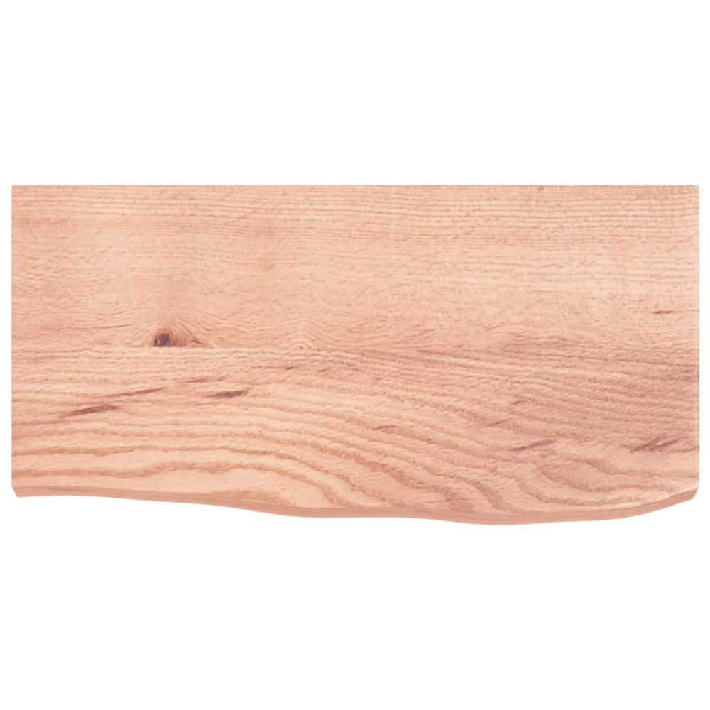 Produktbild för Bänkskiva badrum ljusbrun 60x30x(2-4) cm behandlat massivt trä