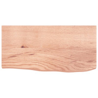 Produktbild för Bänkskiva badrum ljusbrun 60x30x(2-4) cm behandlat massivt trä