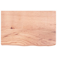 Miniatyr av produktbild för Bänkskiva badrum ljusbrun 60x40x(2-6) cm behandlat massivt trä