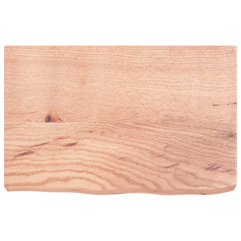 Produktbild för Bänkskiva badrum ljusbrun 60x40x(2-6) cm behandlat massivt trä