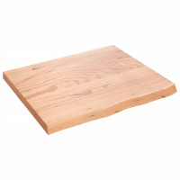 Produktbild för Bänkskiva badrum ljusbrun 60x50x(2-4) cm behandlat massivt trä