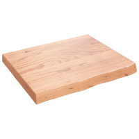 Produktbild för Bänkskiva badrum ljusbrun 60x50x(2-6) cm behandlat massivt trä