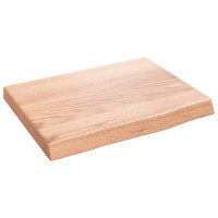 Produktbild för Bänkskiva badrum ljusbrun 40x30x(2-4) cm behandlat massivt trä