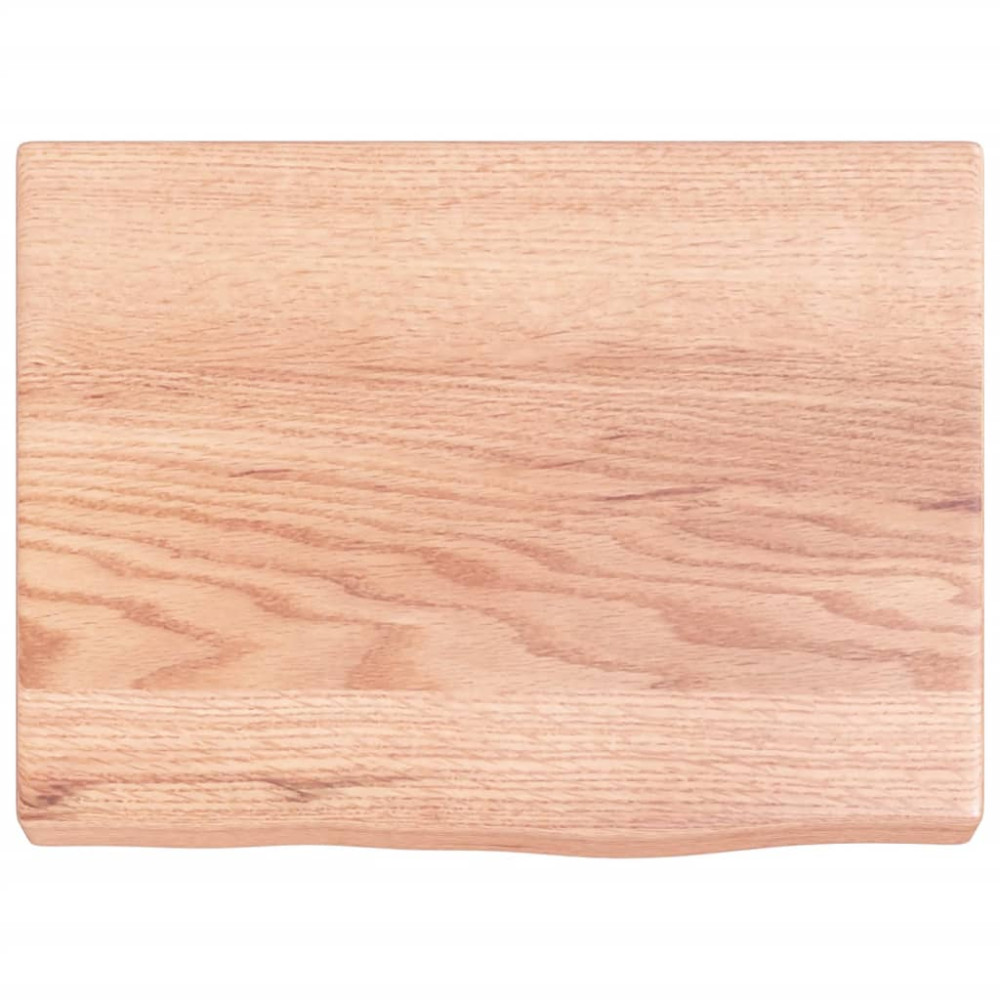 Produktbild för Bänkskiva badrum ljusbrun 40x30x(2-4) cm behandlat massivt trä