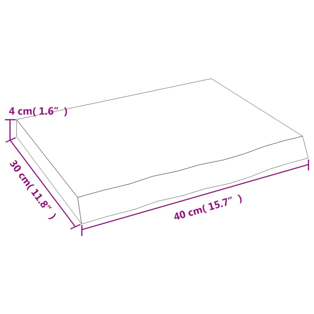 Produktbild för Bänkskiva badrum ljusbrun 40x30x(2-4) cm behandlat massivt trä
