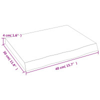 Produktbild för Bänkskiva badrum ljusbrun 40x30x(2-4) cm behandlat massivt trä