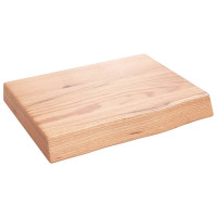 Produktbild för Bänkskiva badrum ljusbrun 40x30x(2-6) cm behandlat massivt trä