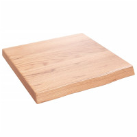Produktbild för Bänkskiva badrum ljusbrun 40x40x(2-4) cm behandlat massivt trä