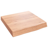 Produktbild för Bänkskiva badrum ljusbrun 40x40x(2-6) cm behandlat massivt trä