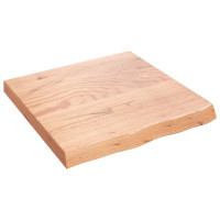 Produktbild för Bänkskiva badrum ljusbrun 60x60x(2-6) cm behandlat massivt trä