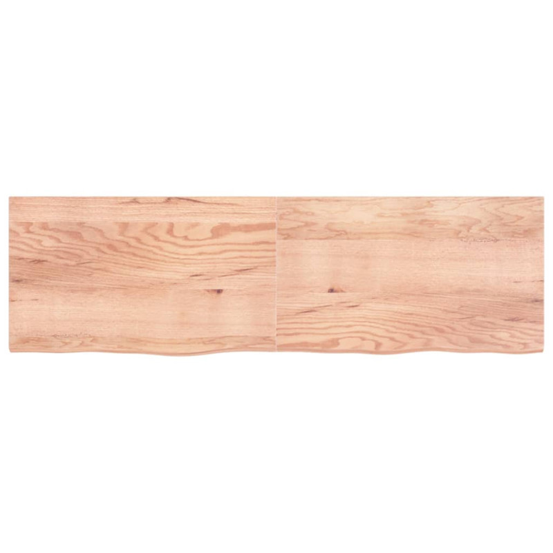 Produktbild för Bänkskiva badrum ljusbrun 200x60x(2-4) cm behandlat massivt trä