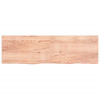 Produktbild för Bänkskiva badrum ljusbrun 200x60x(2-6) cm behandlat massivt trä