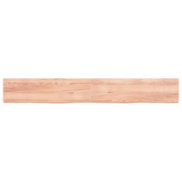 Produktbild för Bänkskiva badrum ljusbrun 220x30x(2-6) cm behandlat massivt trä