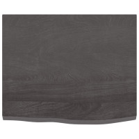 Produktbild för Bänkskiva för badrum mörkbrun 60x50x2 cm behandlat massivt trä