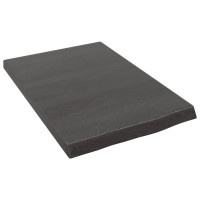 Produktbild för Bänkskiva badrum mörkbrun 40x60x(2-4) cm behandlat massivt trä