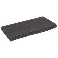 Produktbild för Bänkskiva badrum mörkbrun 60x30x(2-4) cm behandlat massivt trä