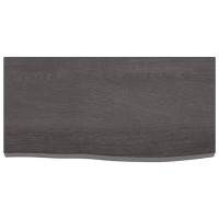 Produktbild för Bänkskiva badrum mörkbrun 60x30x(2-4) cm behandlat massivt trä
