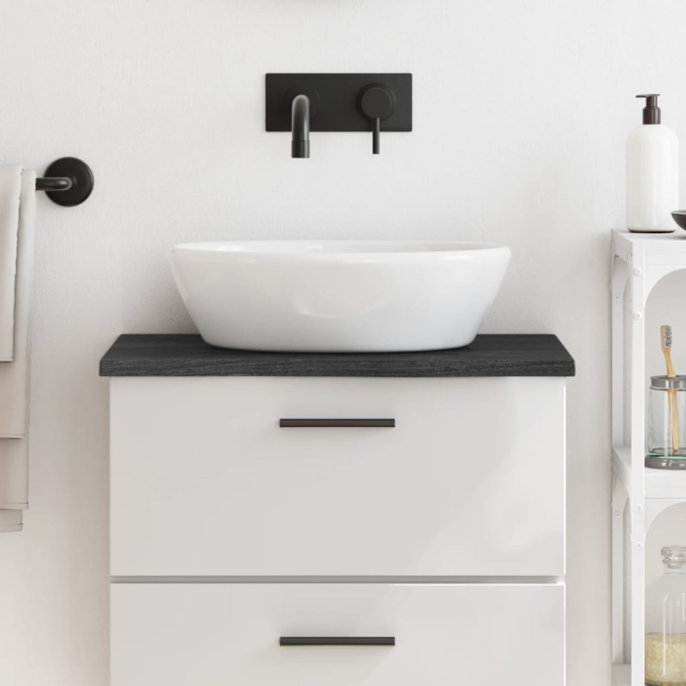 Produktbild för Bänkskiva för badrum mörkbrun 60x40x2 cm behandlat massivt trä
