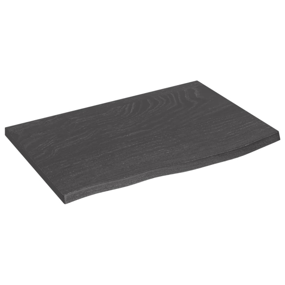 Produktbild för Bänkskiva för badrum mörkbrun 60x40x2 cm behandlat massivt trä