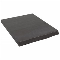 Produktbild för Bänkskiva badrum mörkbrun 40x50x(2-4) cm behandlat massivt trä