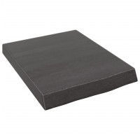Produktbild för Bänkskiva badrum mörkbrun 40x50x(2-6) cm behandlat massivt trä