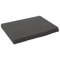 Produktbild för Bänkskiva badrum mörkbrun 40x30x(2-4) cm behandlat massivt trä