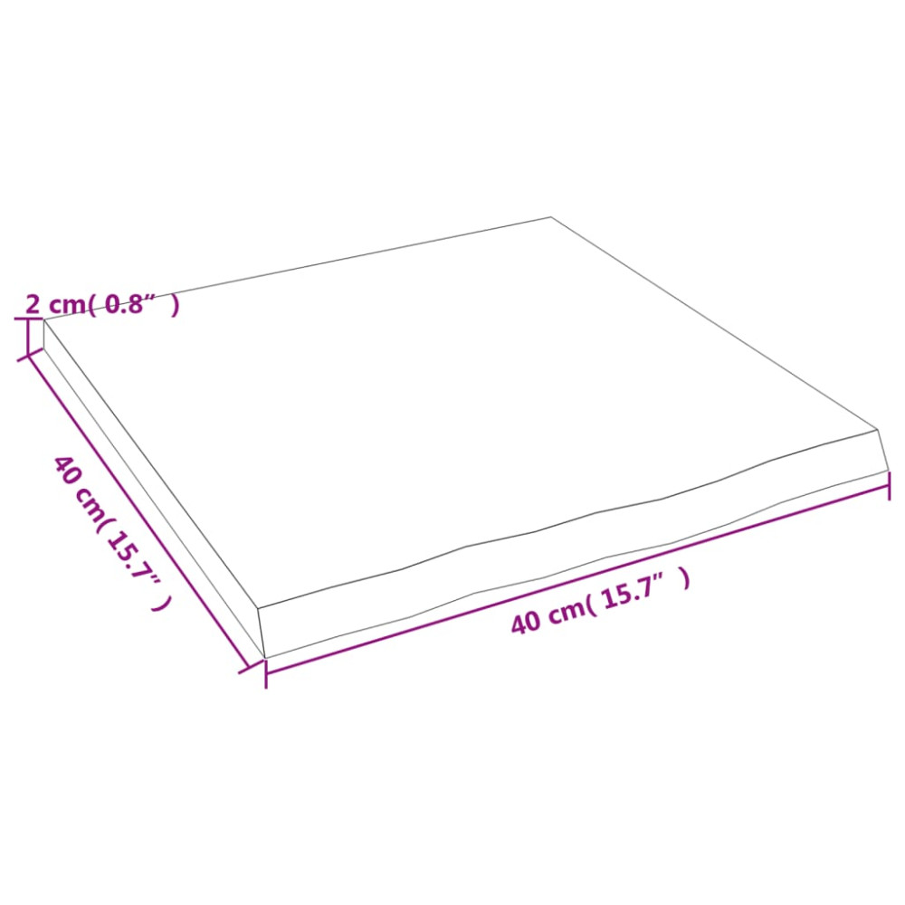 Produktbild för Bänkskiva för badrum mörkbrun 40x40x2 cm behandlat massivt trä