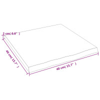 Produktbild för Bänkskiva för badrum mörkbrun 40x40x2 cm behandlat massivt trä