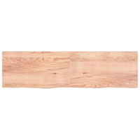 Produktbild för Bänkskiva badrum ljusbrun 220x60x(2-4) cm behandlat massivt trä
