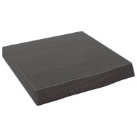 Produktbild för Bänkskiva badrum mörkbrun 40x40x(2-6) cm behandlat massivt trä