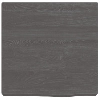 Produktbild för Bänkskiva badrum mörkbrun 40x40x(2-6) cm behandlat massivt trä