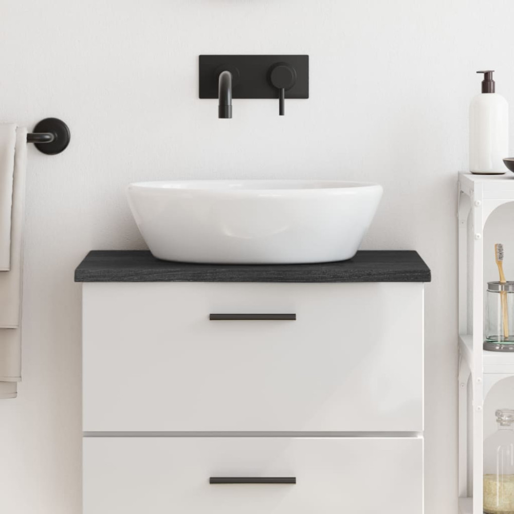 Produktbild för Bänkskiva för badrum mörkbrun 60x30x2 cm behandlat massivt trä