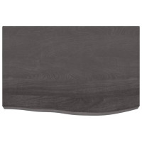 Produktbild för Bänkskiva badrum mörkbrun 60x40x(2-6) cm behandlat massivt trä