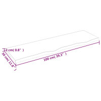 Produktbild för Bänkskiva badrum mörkbrun 100x30x2 cm behandlat massivt trä