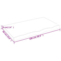 Produktbild för Bänkskiva badrum mörkbrun 100x60x(2-6) cm behandlat massivt trä