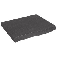 Produktbild för Bänkskiva badrum mörkbrun 60x50x(2-6) cm behandlat massivt trä