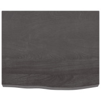 Produktbild för Bänkskiva badrum mörkbrun 60x50x(2-6) cm behandlat massivt trä
