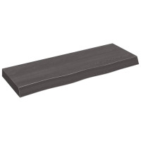 Produktbild för Bänkskiva badrum mörkbrun 80x30x(2-6) cm behandlat massivt trä