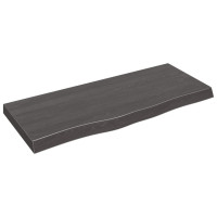 Produktbild för Bänkskiva badrum mörkbrun 100x40x(2-6) cm behandlat massivt trä