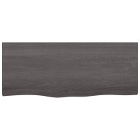 Produktbild för Bänkskiva badrum mörkbrun 100x40x(2-6) cm behandlat massivt trä