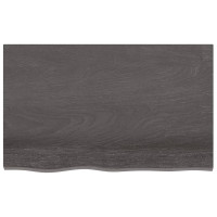 Produktbild för Bänkskiva badrum mörkbrun 80x50x(2-4) cm behandlat massivt trä