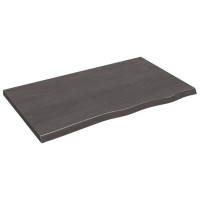 Produktbild för Bänkskiva badrum mörkbrun 100x60x(2-4) cm behandlat massivt trä