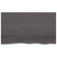 Produktbild för Bänkskiva badrum mörkbrun 100x60x(2-4) cm behandlat massivt trä