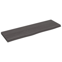 Produktbild för Bänkskiva badrum mörkbrun 100x30x(2-4) cm behandlat massivt trä