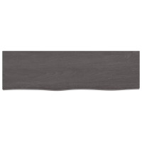 Produktbild för Bänkskiva badrum mörkbrun 100x30x(2-4) cm behandlat massivt trä