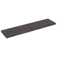 Produktbild för Bänkskiva badrum mörkbrun 120x30x(2-4) cm behandlat massivt trä